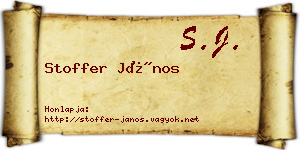 Stoffer János névjegykártya